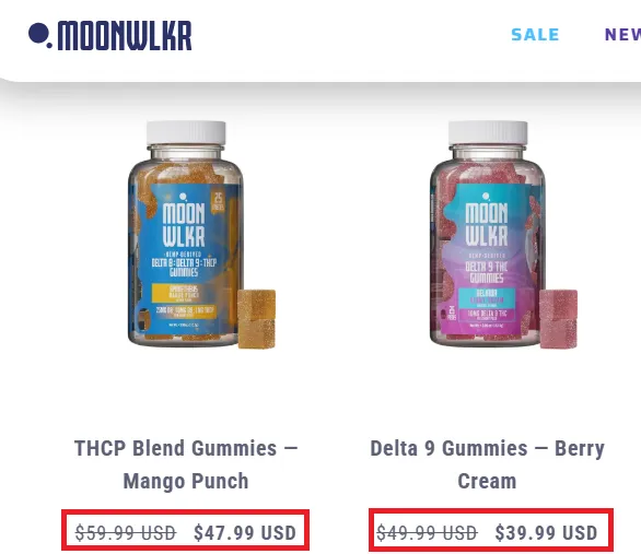 Moonwlkr 10% off on gummies